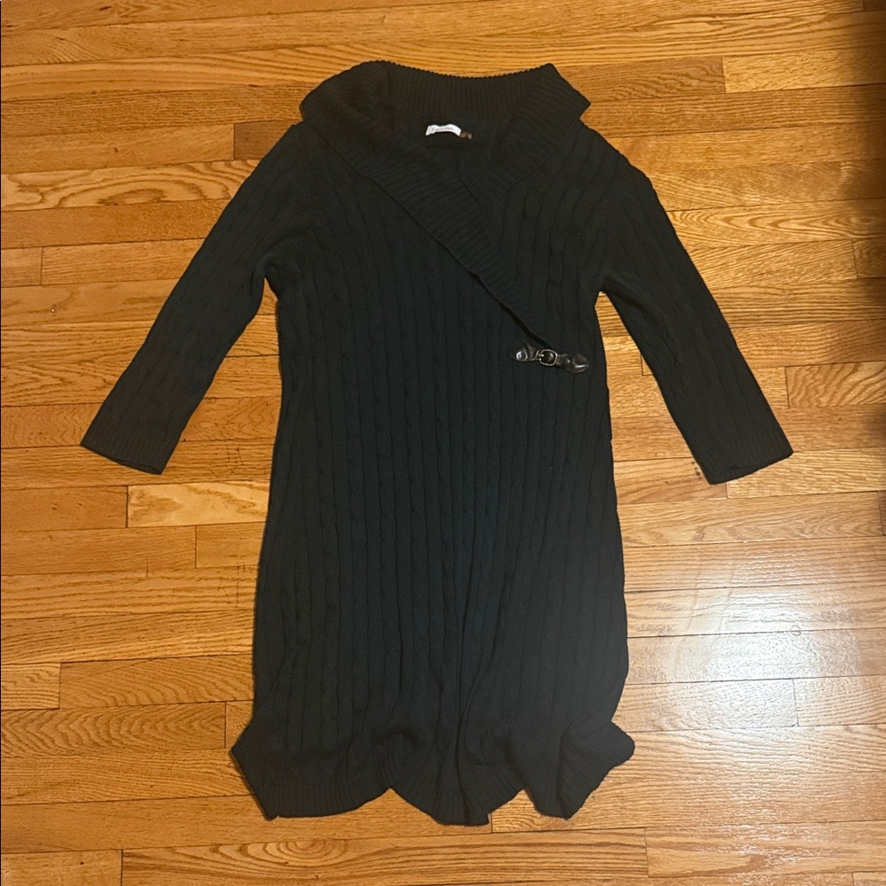 Calvin Klein Women's Cable Knit Shawl Collar Sweater Dress